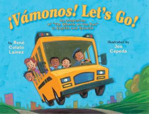 Illustration of school bus with children